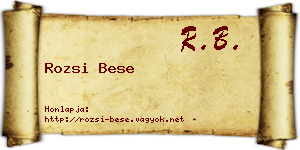 Rozsi Bese névjegykártya